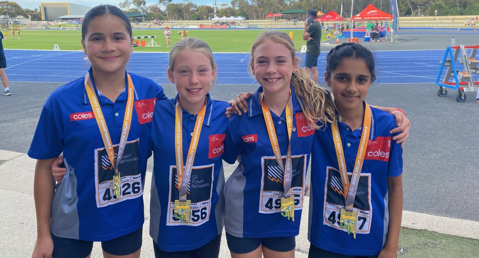 Plympton Flyers relay medals