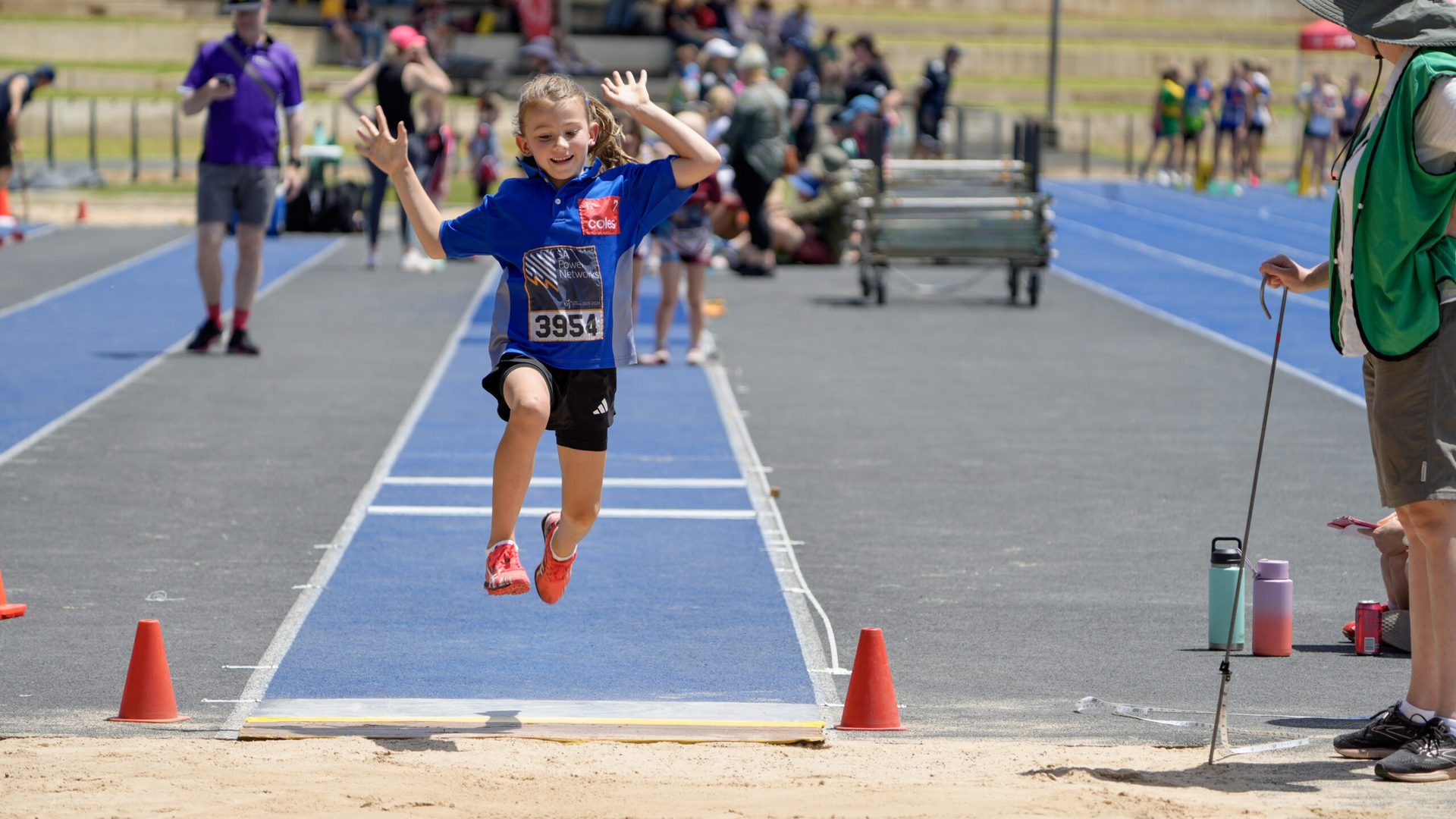 Plympton Flyers long jumper mid-flight